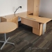 Blonde T-Suite Desk System w/ Cabinet & Under Privacy Screen